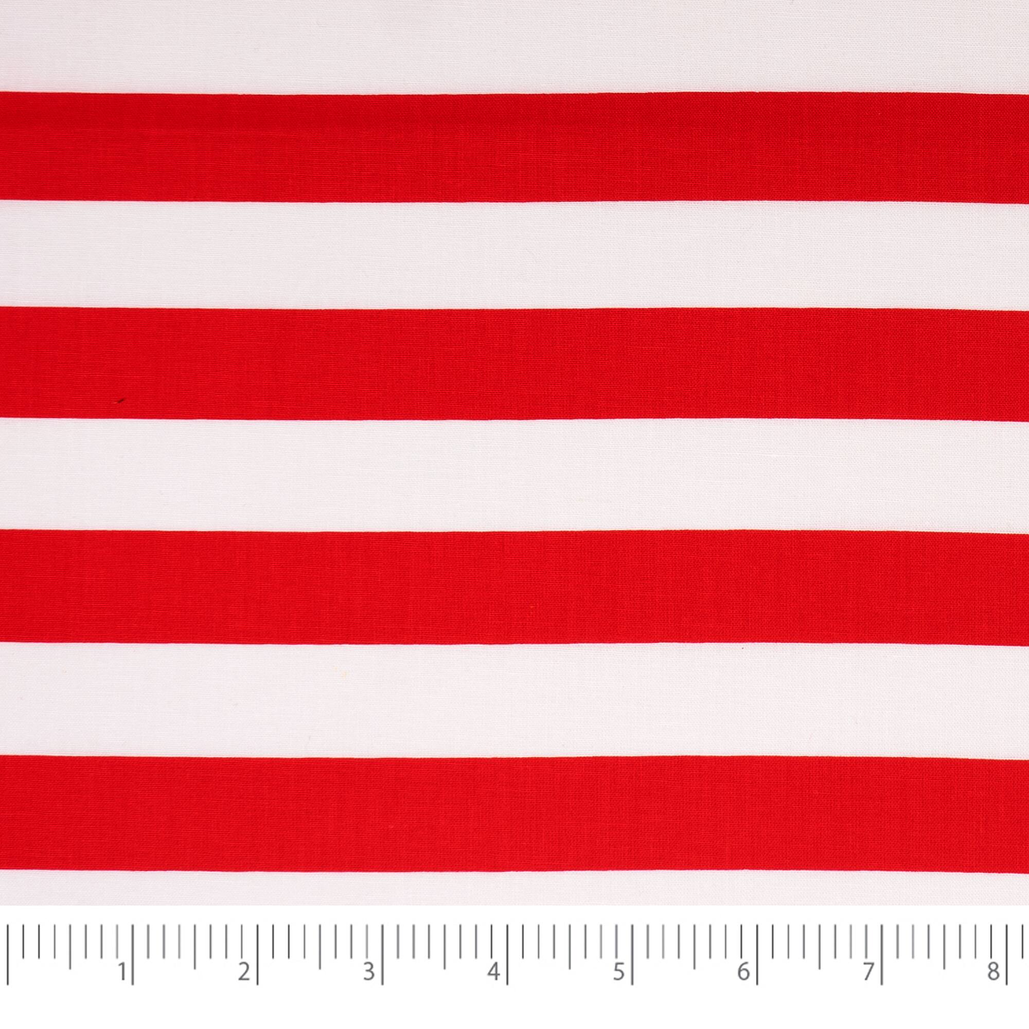 SINGER Patriotic Red Stripe Cotton Fabric